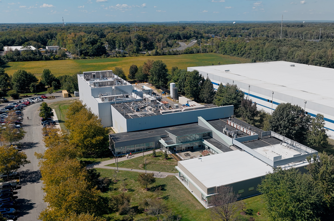 Hovione New Jersey, aerial view of the site in East Windsor USA | Hovione