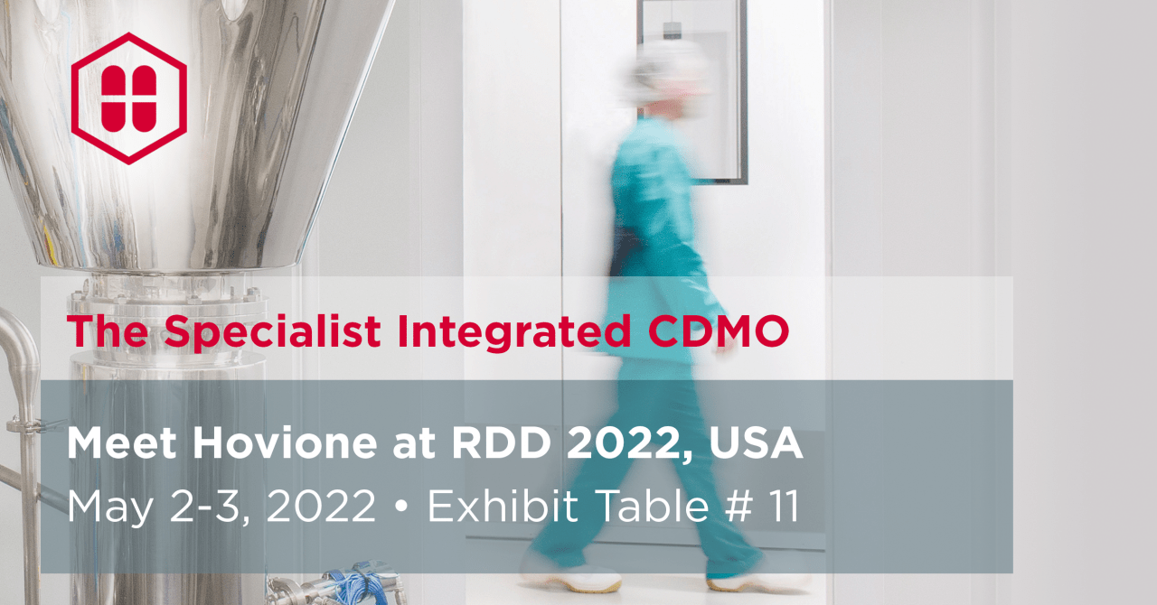 Hovione present at RDD 2022 | The specialist integrated CDMO